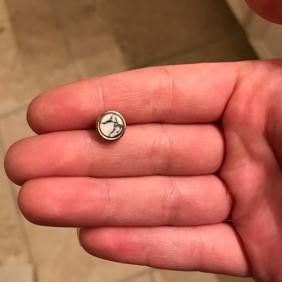 Marble Stud Earrings with Copper Ear Cuff - Picture 2 of 3